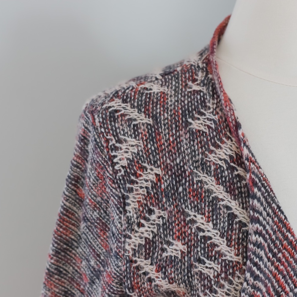 Lucky Brand Open Pattern Boho Fringe Cardigan Swe… - image 3